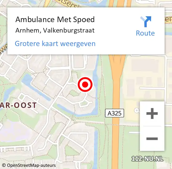 Locatie op kaart van de 112 melding: Ambulance Met Spoed Naar Arnhem, Valkenburgstraat op 10 juli 2021 08:22