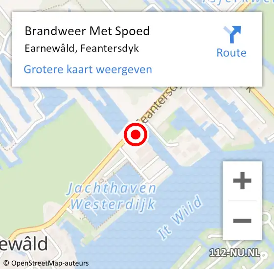 Locatie op kaart van de 112 melding: Brandweer Met Spoed Naar Earnewâld, Feantersdyk op 10 juli 2021 14:06