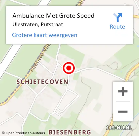 Locatie op kaart van de 112 melding: Ambulance Met Grote Spoed Naar Ulestraten, Putstraat op 10 juli 2021 14:55