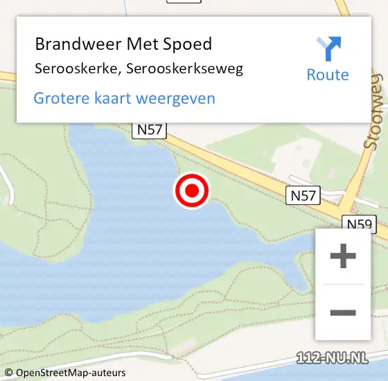 Locatie op kaart van de 112 melding: Brandweer Met Spoed Naar Serooskerke, Serooskerkseweg op 10 juli 2021 18:11