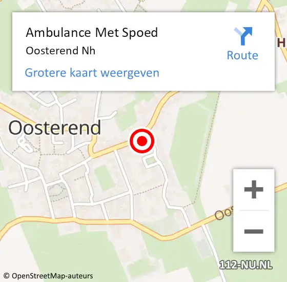 Locatie op kaart van de 112 melding: Ambulance Met Spoed Naar Oosterend op 10 juli 2021 20:44
