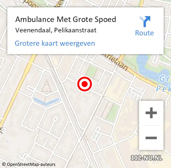 Locatie op kaart van de 112 melding: Ambulance Met Grote Spoed Naar Veenendaal, Pelikaanstraat op 11 juli 2021 08:37