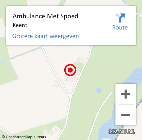 Locatie op kaart van de 112 melding: Ambulance Met Spoed Naar Keent op 11 juli 2021 15:42