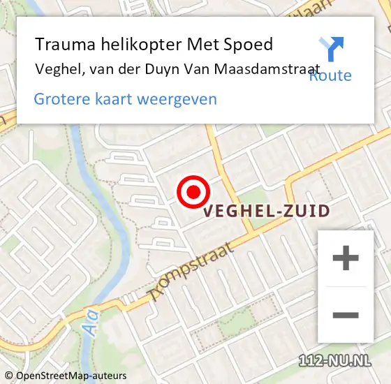 Locatie op kaart van de 112 melding: Trauma helikopter Met Spoed Naar Veghel, van der Duyn Van Maasdamstraat op 11 juli 2021 22:08