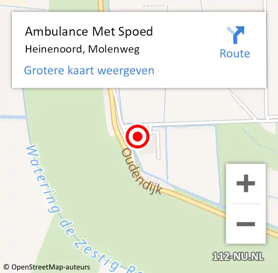 Locatie op kaart van de 112 melding: Ambulance Met Spoed Naar Strijen, Molenweg op 12 juli 2021 00:41