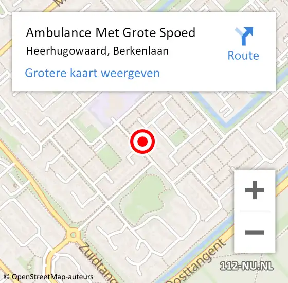Locatie op kaart van de 112 melding: Ambulance Met Grote Spoed Naar Heerhugowaard, Berkenlaan op 12 juli 2021 00:44
