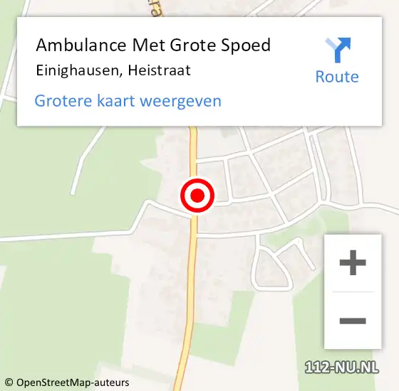 Locatie op kaart van de 112 melding: Ambulance Met Grote Spoed Naar Einighausen, Heistraat op 12 juli 2021 10:21