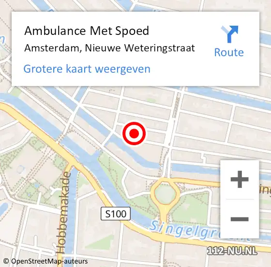 Locatie op kaart van de 112 melding: Ambulance Met Spoed Naar Amsterdam, Nieuwe Weteringstraat op 12 juli 2021 15:35