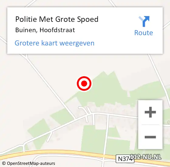 Locatie op kaart van de 112 melding: Politie Met Grote Spoed Naar Buinen, Hoofdstraat op 13 juli 2021 08:46