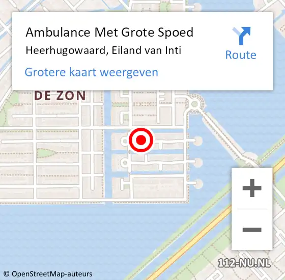 Locatie op kaart van de 112 melding: Ambulance Met Grote Spoed Naar Heerhugowaard, Eiland van Inti op 13 juli 2021 15:50