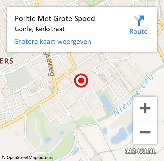 Locatie op kaart van de 112 melding: Politie Met Grote Spoed Naar Goirle, Kerkstraat op 13 juli 2021 19:51