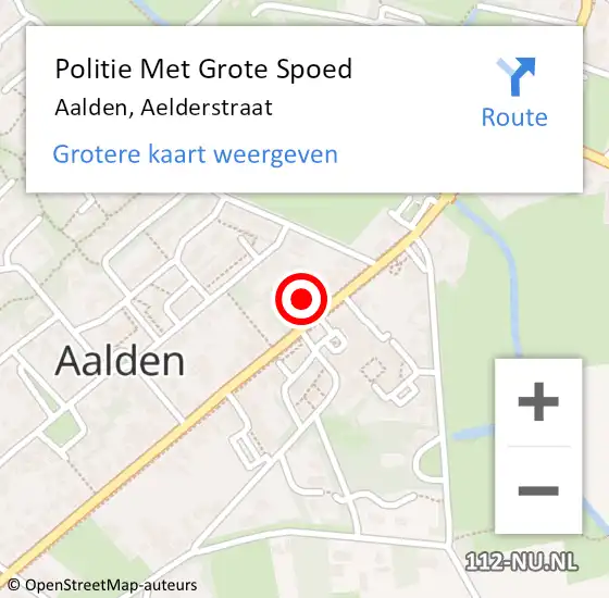 Locatie op kaart van de 112 melding: Politie Met Grote Spoed Naar Aalden, Aelderstraat op 13 juli 2021 21:10