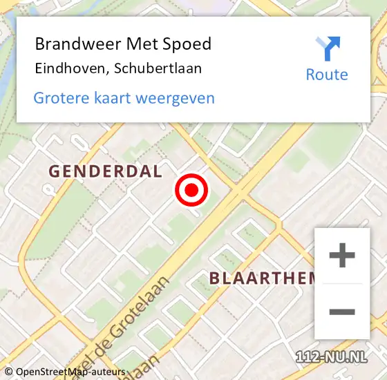 Locatie op kaart van de 112 melding: Brandweer Met Spoed Naar Eindhoven, Schubertlaan op 14 juli 2021 03:34