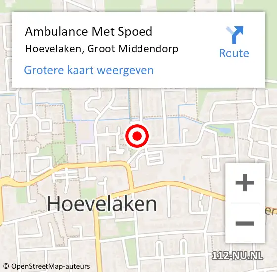 Locatie op kaart van de 112 melding: Ambulance Met Spoed Naar Hoevelaken, Groot Middendorp op 14 juli 2021 05:19