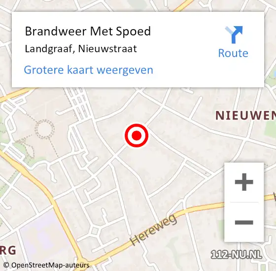 Locatie op kaart van de 112 melding: Brandweer Met Spoed Naar Landgraaf, Nieuwstraat op 14 juli 2021 10:00