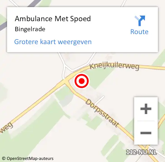 Locatie op kaart van de 112 melding: Ambulance Met Spoed Naar Bingelrade op 16 juni 2014 13:42