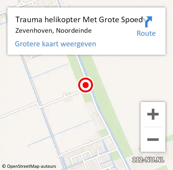 Locatie op kaart van de 112 melding: Trauma helikopter Met Grote Spoed Naar Zevenhoven, Noordeinde op 14 juli 2021 16:59