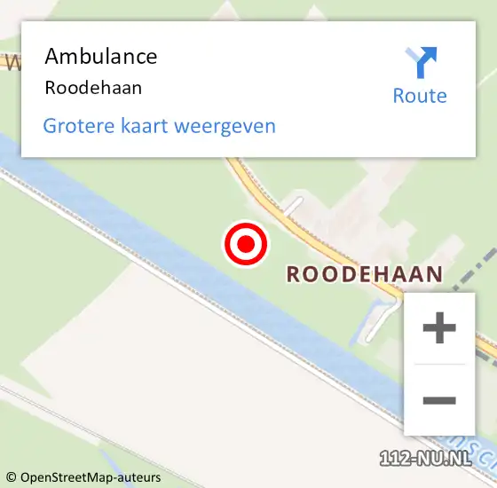 Locatie op kaart van de 112 melding: Ambulance Roodehaan op 14 juli 2021 18:02