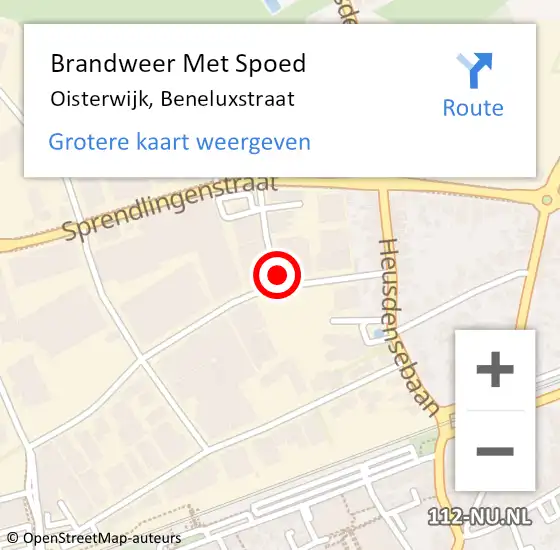 Locatie op kaart van de 112 melding: Brandweer Met Spoed Naar Oisterwijk, Beneluxstraat op 15 juli 2021 00:19