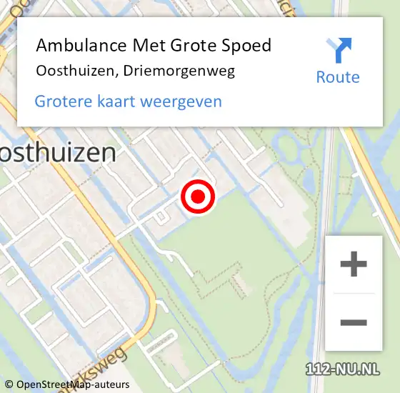 Locatie op kaart van de 112 melding: Ambulance Met Grote Spoed Naar Oosthuizen, Driemorgenweg op 15 juli 2021 08:57