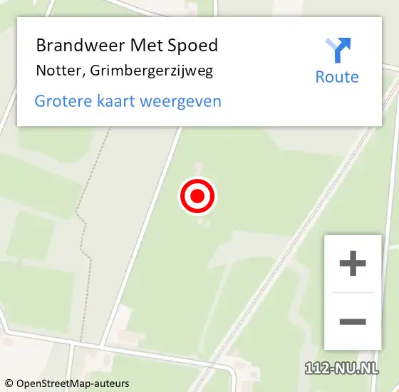 Locatie op kaart van de 112 melding: Brandweer Met Spoed Naar Notter, Grimbergerzijweg op 15 juli 2021 10:42