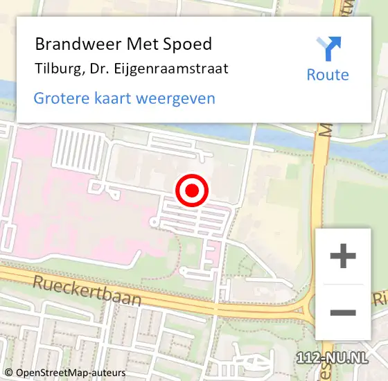 Locatie op kaart van de 112 melding: Brandweer Met Spoed Naar Tilburg, Dr. Eijgenraamstraat op 15 juli 2021 13:30