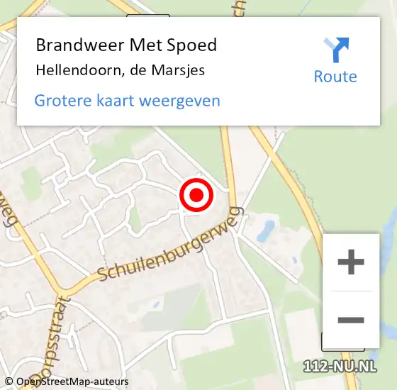 Locatie op kaart van de 112 melding: Brandweer Met Spoed Naar Hellendoorn, de Marsjes op 15 juli 2021 15:24