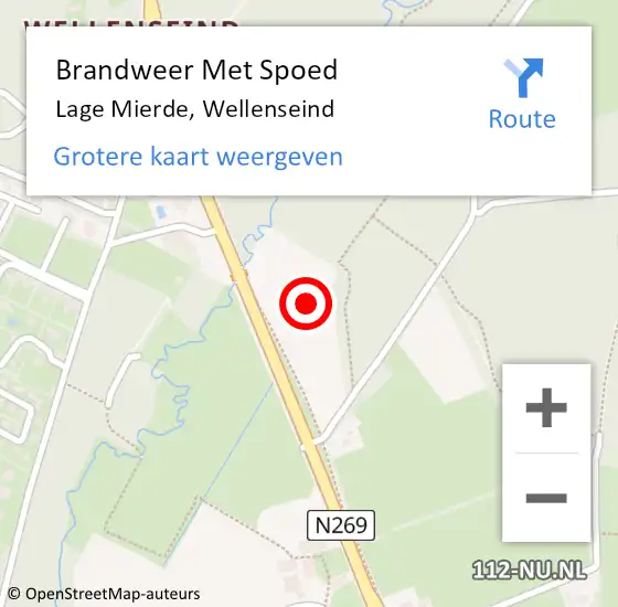 Locatie op kaart van de 112 melding: Brandweer Met Spoed Naar Lage Mierde, Wellenseind op 15 juli 2021 15:27
