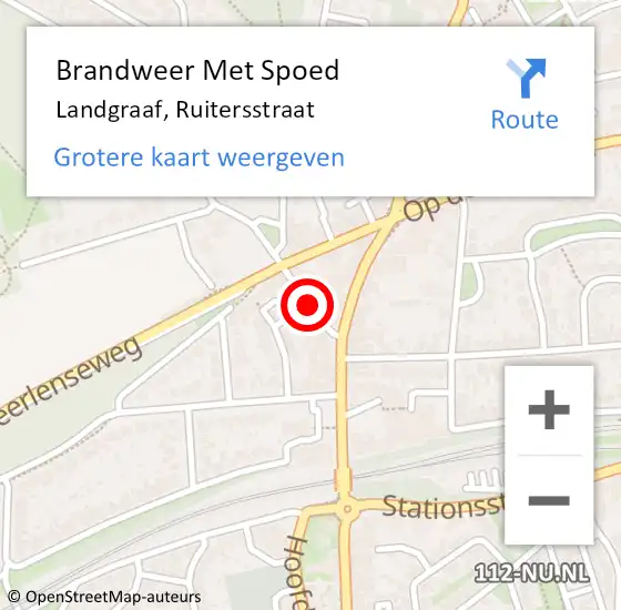 Locatie op kaart van de 112 melding: Brandweer Met Spoed Naar Landgraaf, Ruitersstraat op 15 juli 2021 18:14