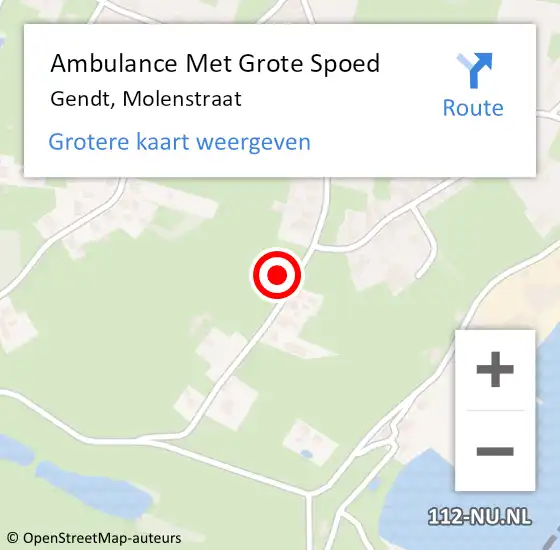 Locatie op kaart van de 112 melding: Ambulance Met Grote Spoed Naar Gendt, Molenstraat op 15 juli 2021 23:03