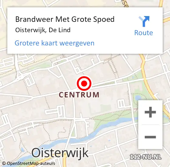 Locatie op kaart van de 112 melding: Brandweer Met Grote Spoed Naar Oisterwijk, De Lind op 17 juli 2021 00:27