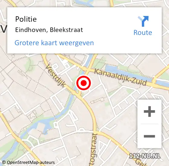 Locatie op kaart van de 112 melding: Politie Eindhoven, Bleekstraat op 17 juli 2021 00:44