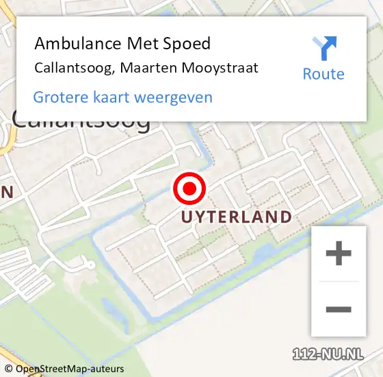 Locatie op kaart van de 112 melding: Ambulance Met Spoed Naar Callantsoog, Maarten Mooystraat op 17 juli 2021 07:08