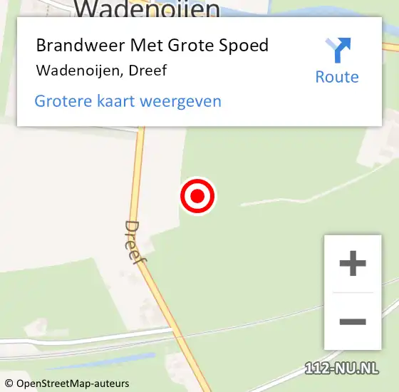 Locatie op kaart van de 112 melding: Brandweer Met Grote Spoed Naar Wadenoijen, Dreef op 17 juli 2021 07:54