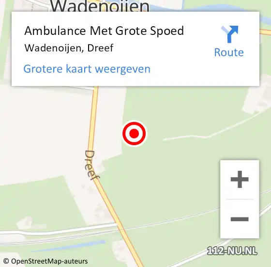 Locatie op kaart van de 112 melding: Ambulance Met Grote Spoed Naar Wadenoijen, Dreef op 17 juli 2021 07:55