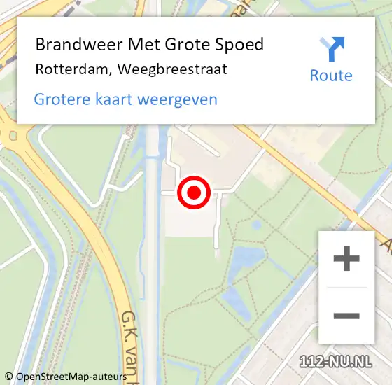 Locatie op kaart van de 112 melding: Brandweer Met Grote Spoed Naar Rotterdam, Weegbreestraat op 17 juli 2021 09:18