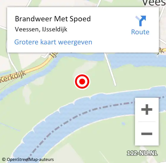 Locatie op kaart van de 112 melding: Brandweer Met Spoed Naar Veessen, IJsseldijk op 17 juli 2021 15:24