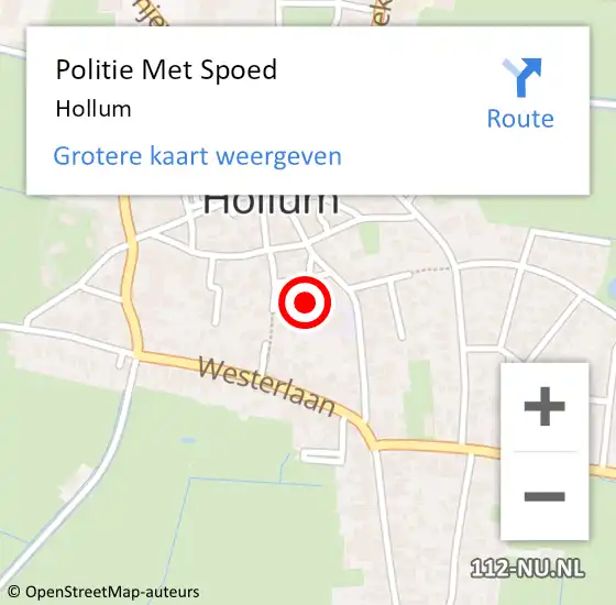 Locatie op kaart van de 112 melding: Politie Met Spoed Naar Hollum op 17 juli 2021 17:04