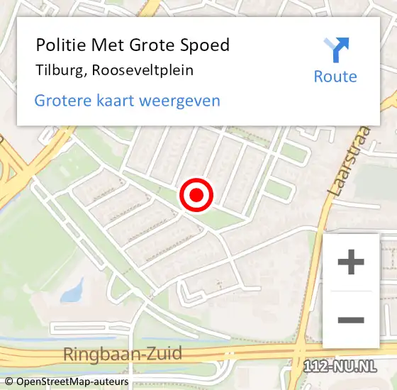 Locatie op kaart van de 112 melding: Politie Met Grote Spoed Naar Tilburg, Rooseveltplein op 17 juli 2021 17:37