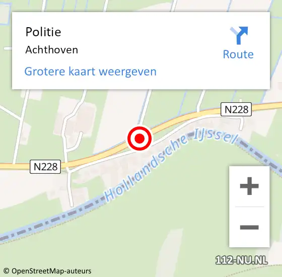 Locatie op kaart van de 112 melding: Politie Achthoven op 17 juli 2021 19:59