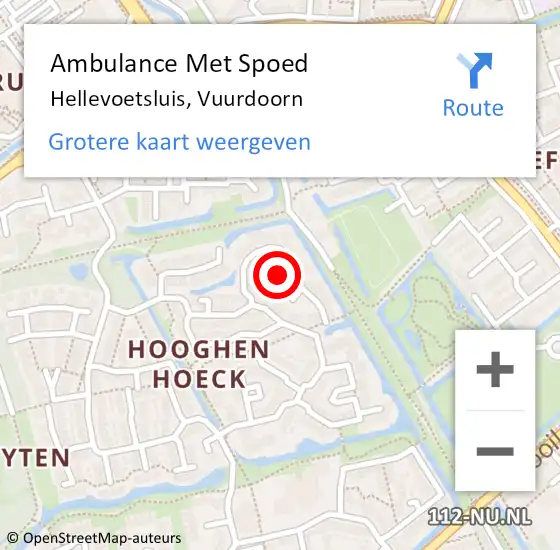Locatie op kaart van de 112 melding: Ambulance Met Spoed Naar Hellevoetsluis, Vuurdoorn op 17 juli 2021 21:03