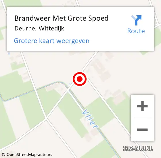 Locatie op kaart van de 112 melding: Brandweer Met Grote Spoed Naar Deurne, Wittedijk op 18 juli 2021 01:08