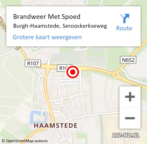 Locatie op kaart van de 112 melding: Brandweer Met Spoed Naar Burgh-Haamstede, Serooskerkseweg op 18 juli 2021 12:21