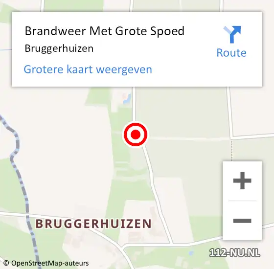 Locatie op kaart van de 112 melding: Brandweer Met Grote Spoed Naar Bruggerhuizen op 16 juni 2014 21:07