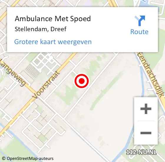 Locatie op kaart van de 112 melding: Ambulance Met Spoed Naar Stellendam, Dreef op 18 juli 2021 13:37