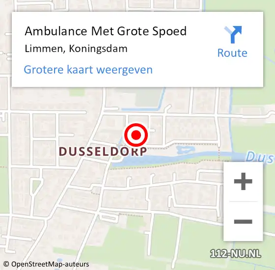 Locatie op kaart van de 112 melding: Ambulance Met Grote Spoed Naar Limmen, Koningsdam op 18 juli 2021 16:28