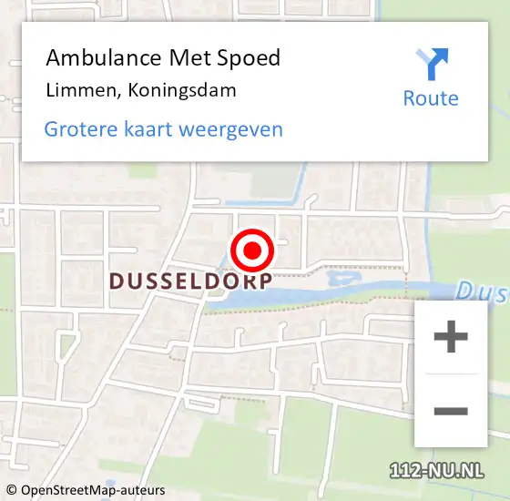 Locatie op kaart van de 112 melding: Ambulance Met Spoed Naar Limmen, Koningsdam op 18 juli 2021 17:10