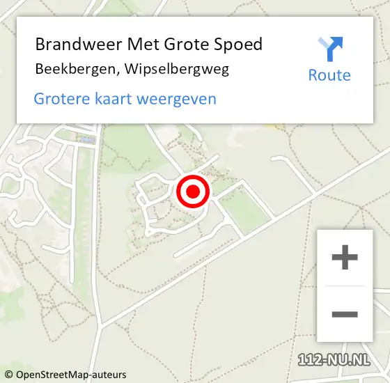 Locatie op kaart van de 112 melding: Brandweer Met Grote Spoed Naar Beekbergen, Wipselbergweg op 18 juli 2021 22:04