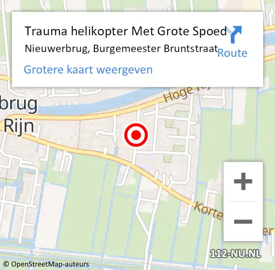 Locatie op kaart van de 112 melding: Trauma helikopter Met Grote Spoed Naar Nieuwerbrug, Burgemeester Bruntstraat op 19 juli 2021 00:10