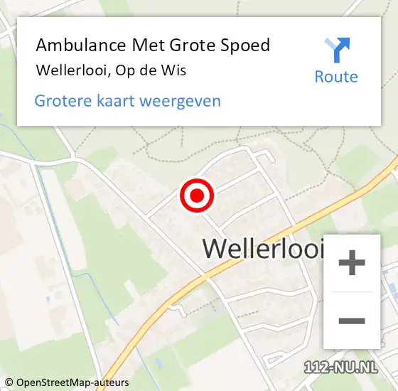 Locatie op kaart van de 112 melding: Ambulance Met Grote Spoed Naar Wellerlooi, Op de Wis op 16 juni 2014 22:44